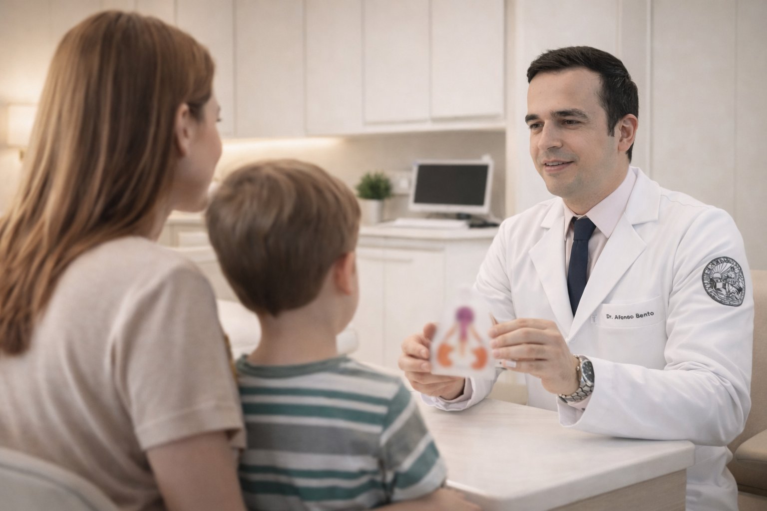 Fluxograma de decisão clínica sobre fimose infantil: caminho para observar o desenvolvimento e caminho para avaliação e tratamento